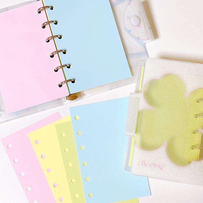 A6 / A7 플레인 4컬러 컬러풀 속지 세트 (4종 각 10장씩 / 총 40장)