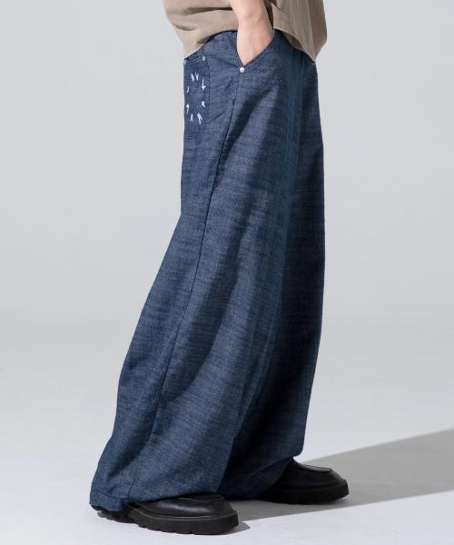 XP295 아이시 린넨 벌룬 데님 팬츠 (BLUE)