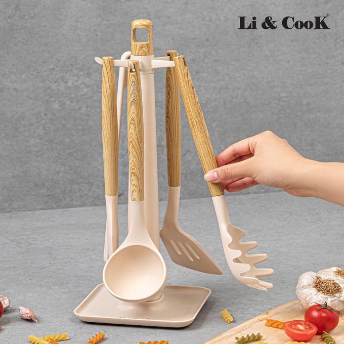 안전한 실리콘 소재에 감각적인 우드 패턴 손잡이를 더한 주방꿀템! 키친툴 6종세트