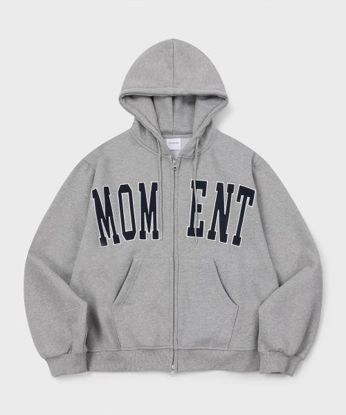 모먼트 후드 집업_그레이/네이비
