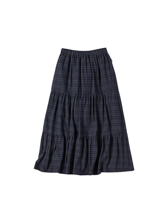 W HERMION CHECK SKIRT [NAVY]