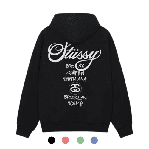2024F/W STUSSY DSM WORLD TOUR ZIP HOOD 도버스트릿 월드 투어 집업 후드 | 머스트잇