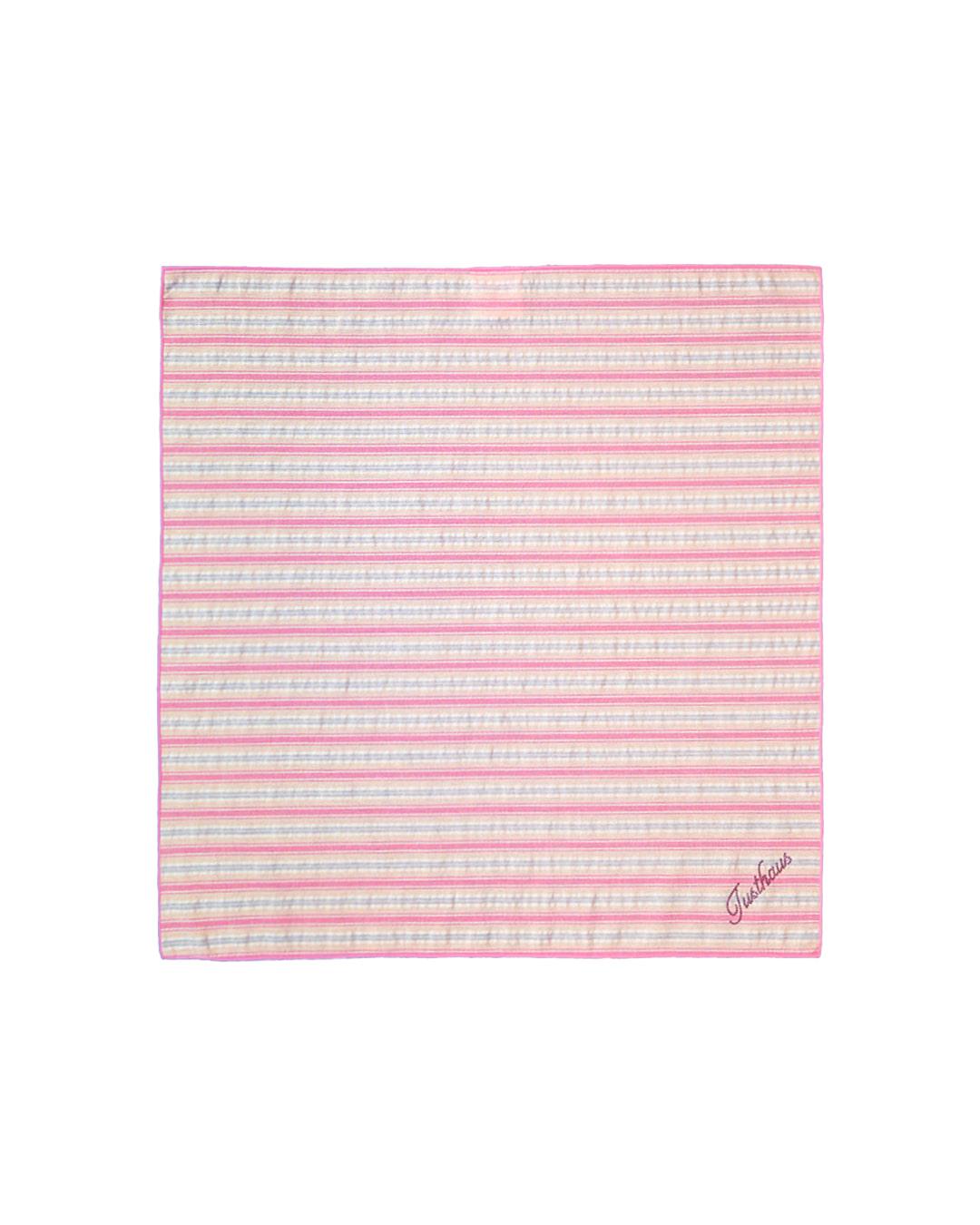 STRIPED BANDANA SCARF, BABY PINK