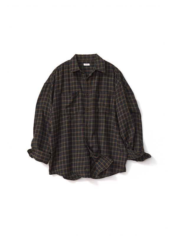 [1월08일 예약배송]빈티지 오버 듀플린 체크 셔츠(차콜)