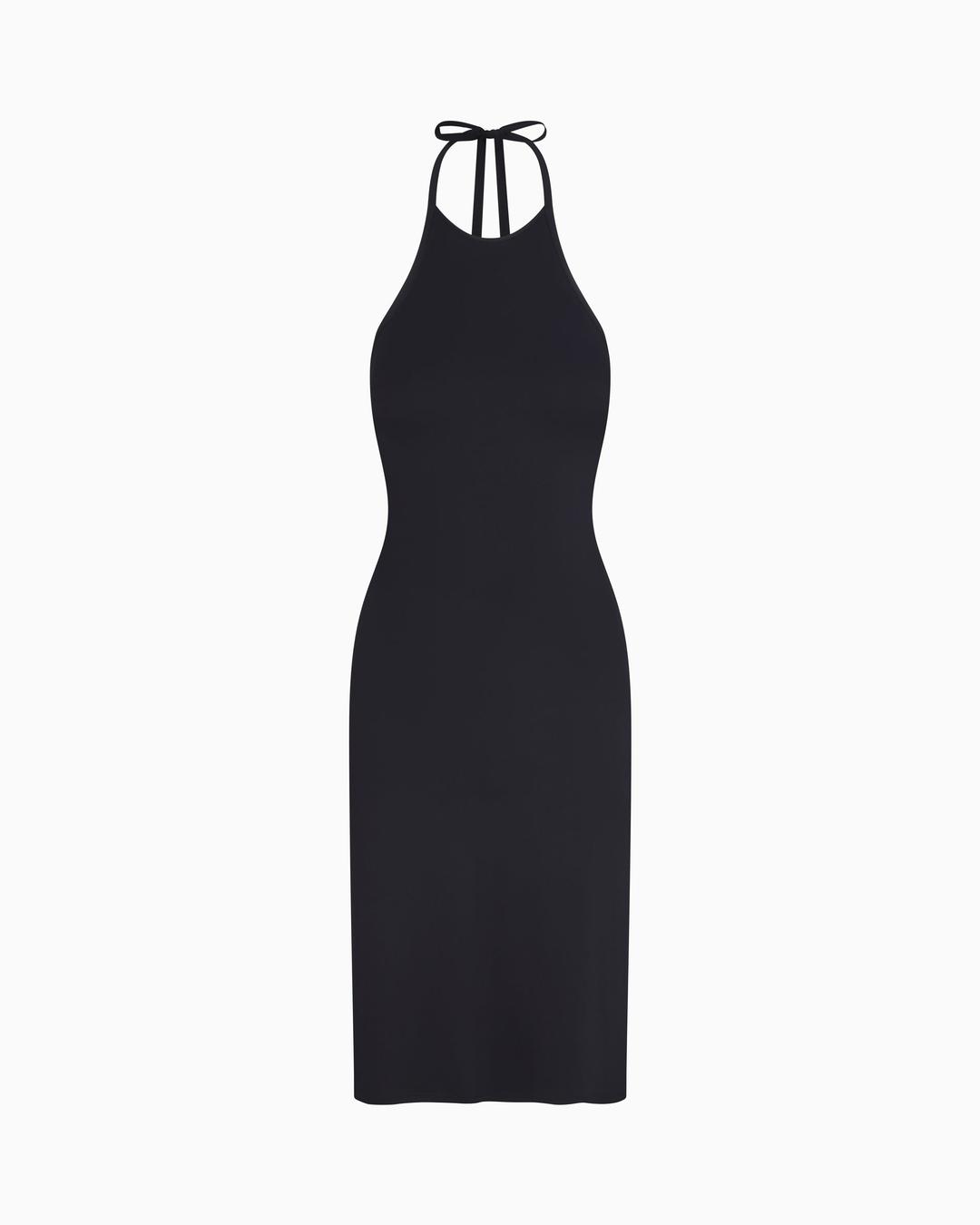 Smooth Stretch Halter Tunic | Black - XXS
