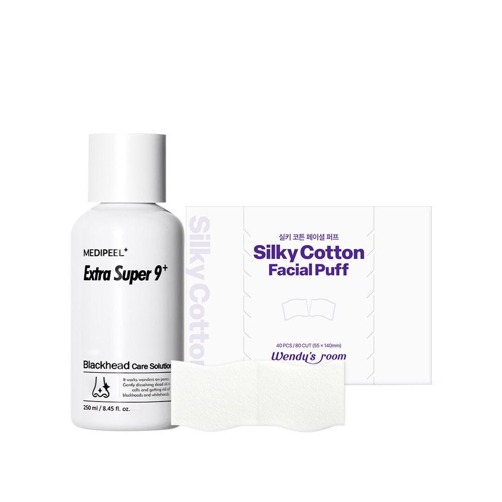 메디필 엑스트라 슈퍼9 플러스 피지연화제 250ml+실키코튼 페이셜 퍼프 1박스 40매