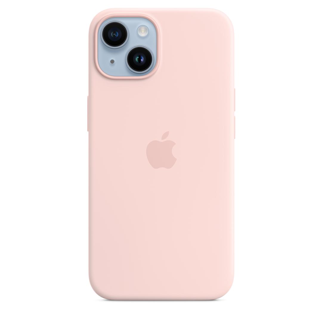MagSafe형 iPhone 14 실리콘 케이스 - 초크 핑크