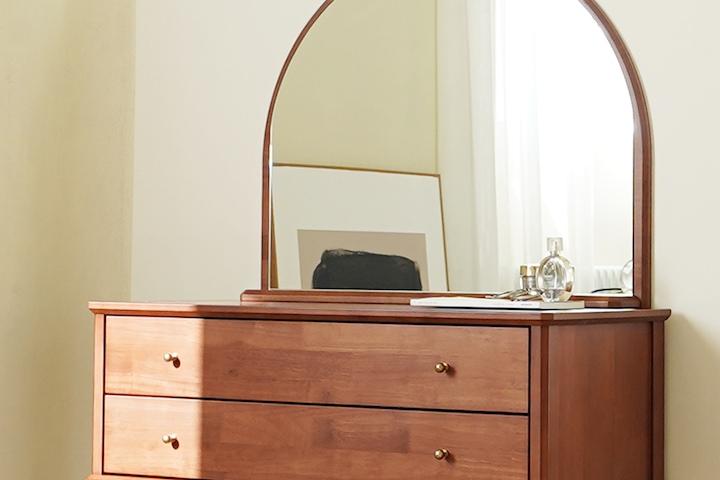 마브로 원목 아치형  거울_시나몬브라운