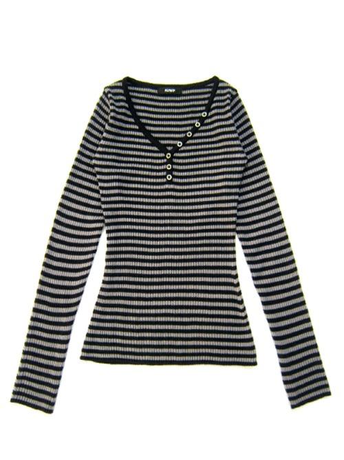 이즈이즈 당일발송 [E.E] IS BUTTON KNIT_S/T