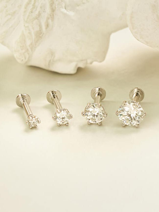 [0.8mm]14K 인터널 모이사나이트 다이아 육발 라블렛 피어싱