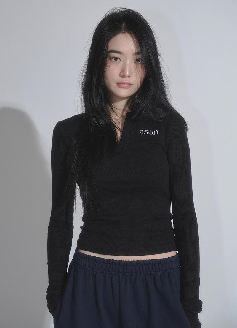 IVY COLLAR LONG SLEEVE / BLACK