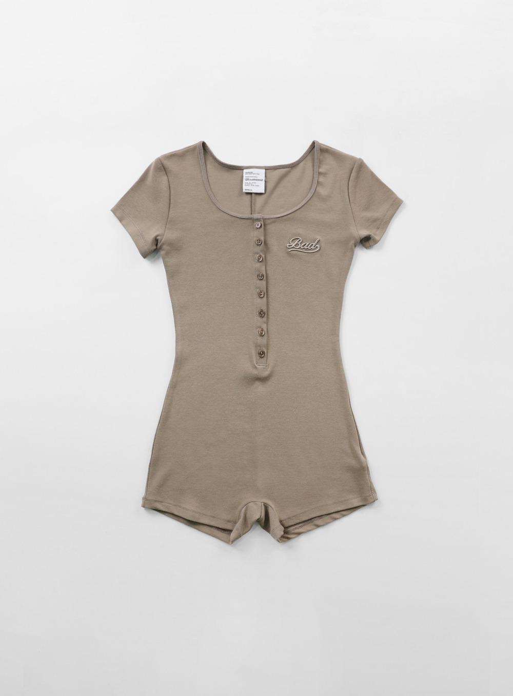 [w-jst24-009] 비욘드 소프트 롬퍼 숏슬리브 - 토바코