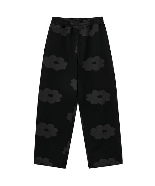 FLOWER PRINTED SWEATPANTS black