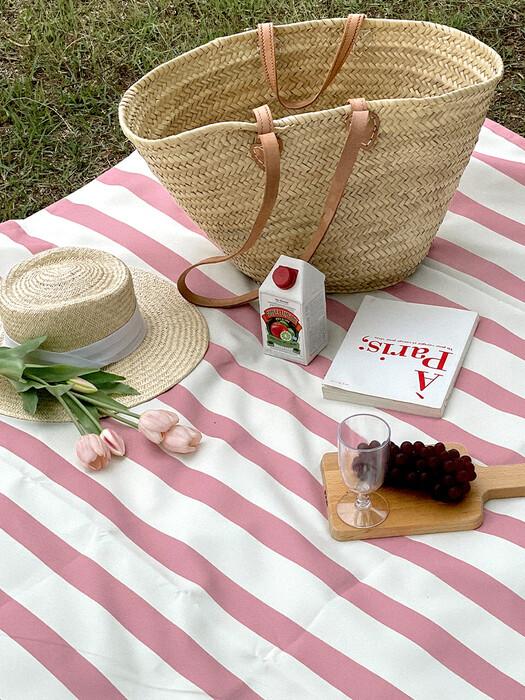 피크닉 매트 캠핑 돗자리 대형 스트라이프핑크