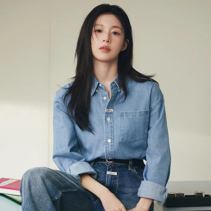 UNI BASIC DENIM SHIRT light blue