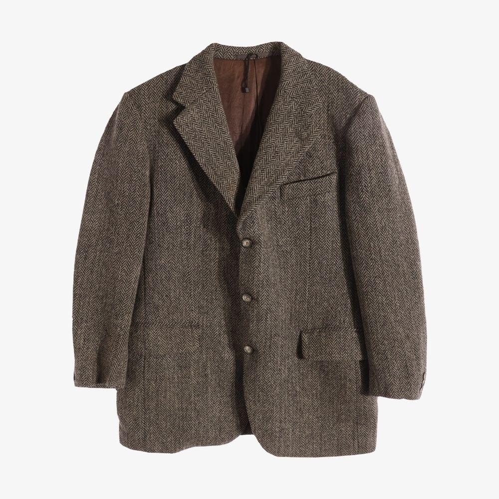 ATELIER TORINO 해리스트위드 울 체크 블레이저 F