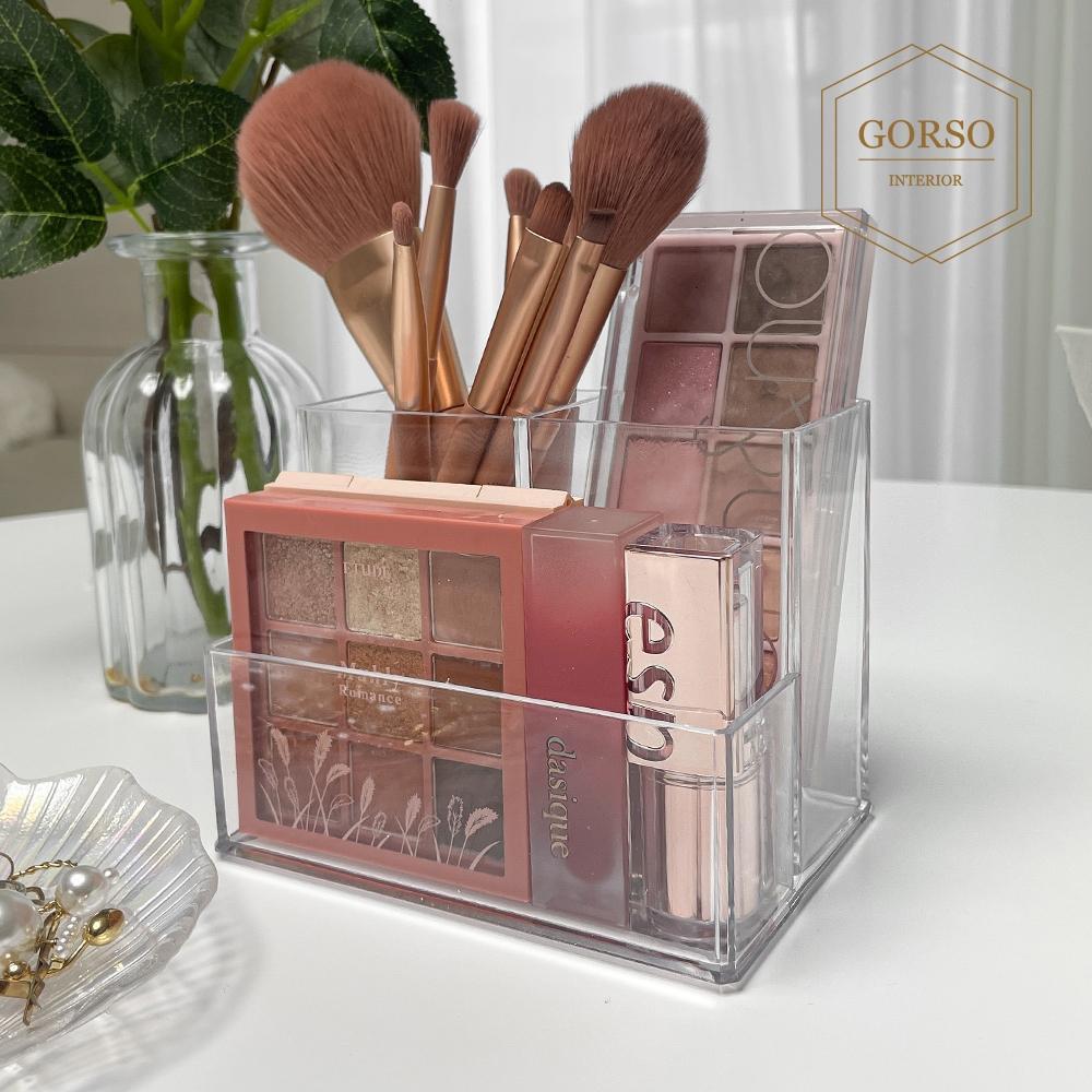 고르소 아크릴 화장품정리 브러쉬꽂이 화장품보관함 화장대정리함 빗통