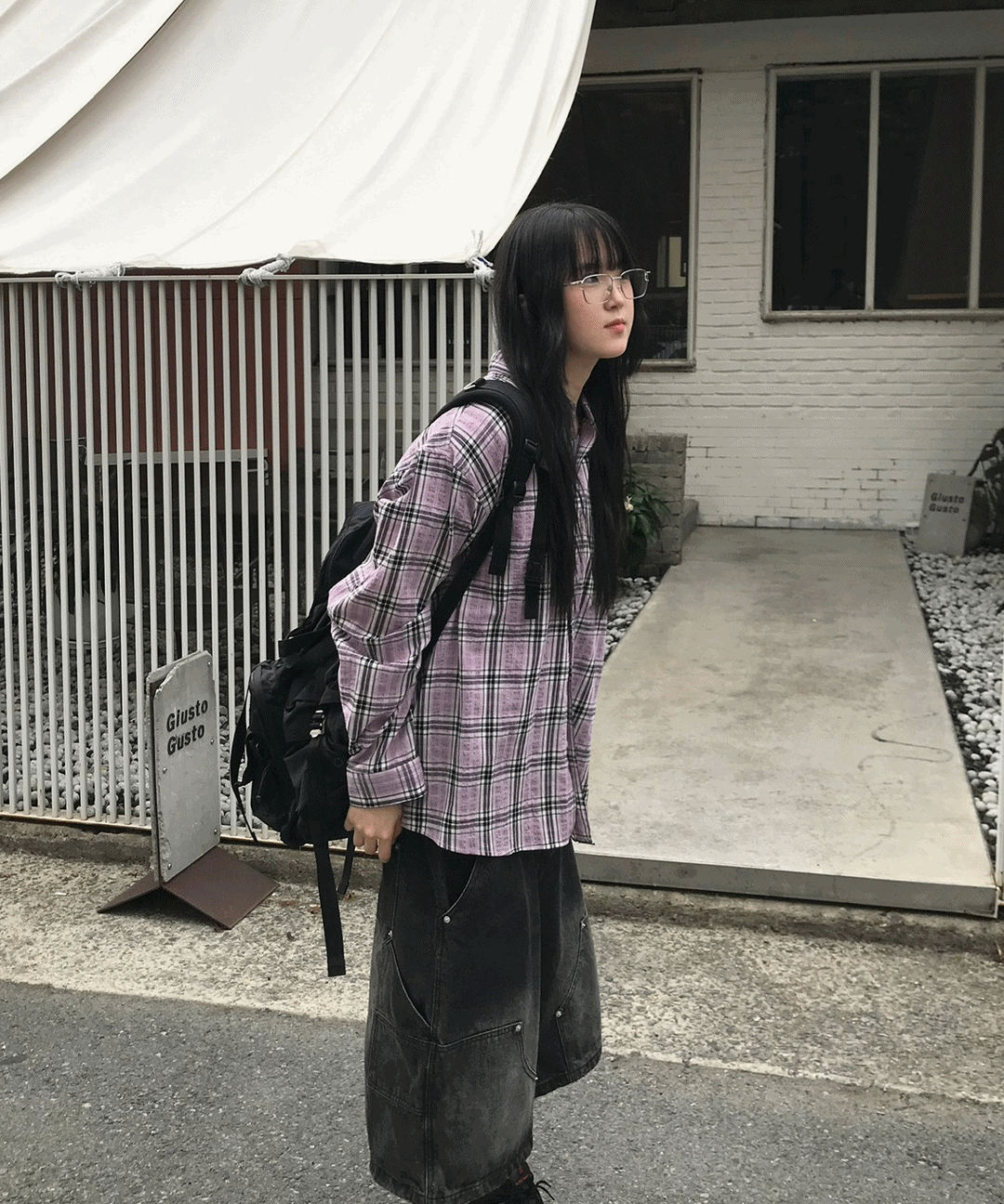 WB 코퍼 체크 긴팔셔츠