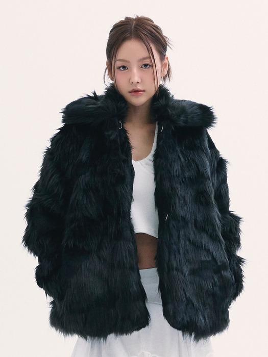 Popo fur jacket BLACK