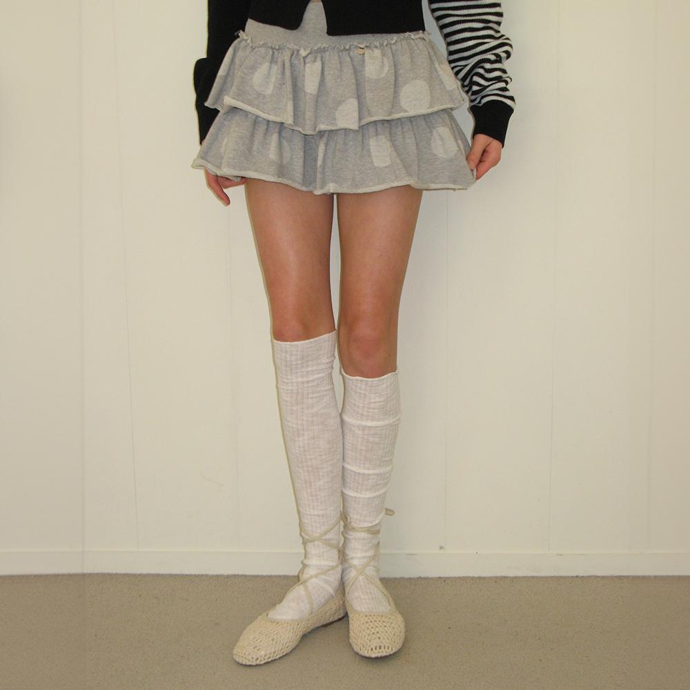 BIG DOT CANCAN RUFFLE PANTSKIRT GREY