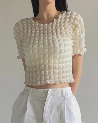 chiffon embossing tee (2color)