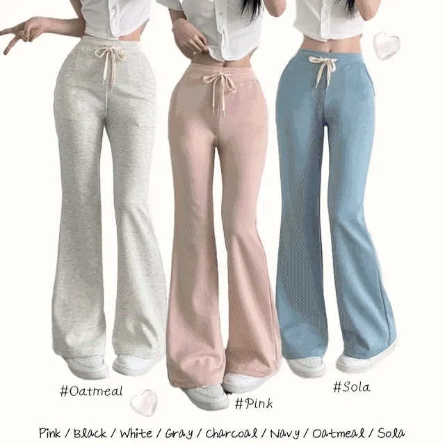 1+1할인🎁[허얇골넓핏/8 colors] 마에 하이웨스트 밴딩 부츠컷 트레이닝 롱팬츠