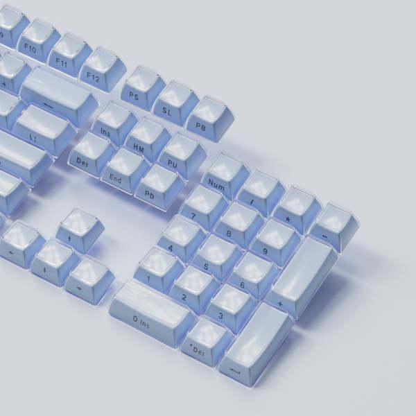 크리스탈 블루 키캡 측각 PC 기계식 OEM 프로파일 이중사출