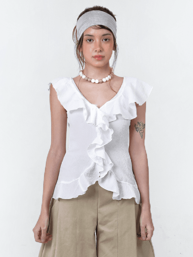 (4/29 예약배송 추가 5% 할인)Tinkerbell Frill Top_White