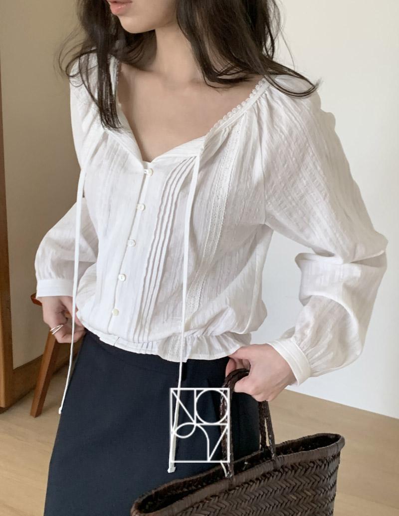 가내스라 [연우made][Un ORD] 달링 레이스 블라우스 (아이보리)