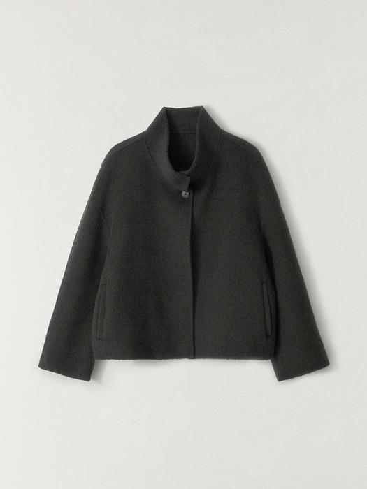 핸드메이드 하이넥 울 숏코트 GRAY