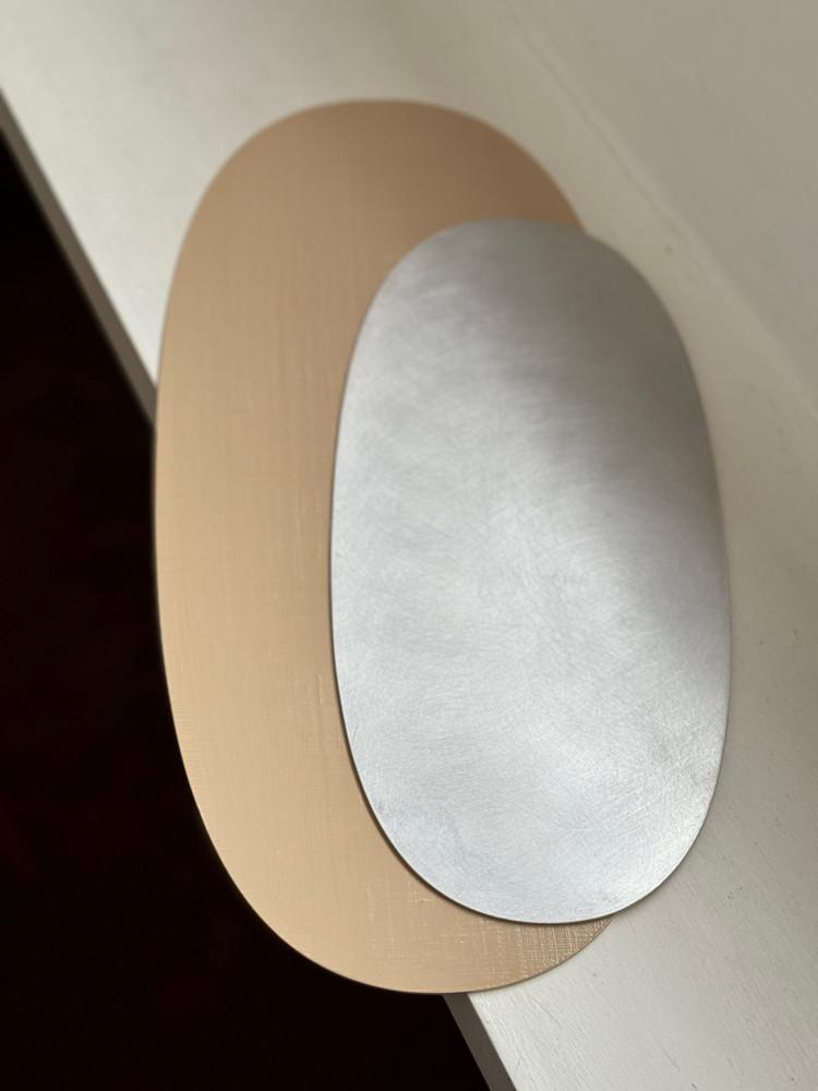 [오트밀 오벌 메탈 트레이] Oval metal tray 2Types 2Size