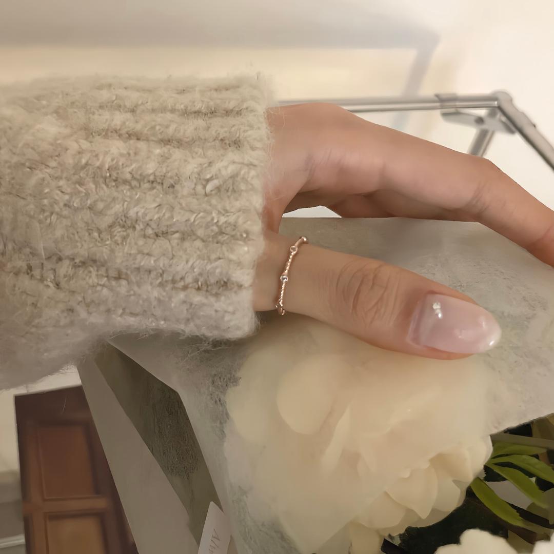 [silver925] 벨 꼬임 큐빅 반지 (3color)