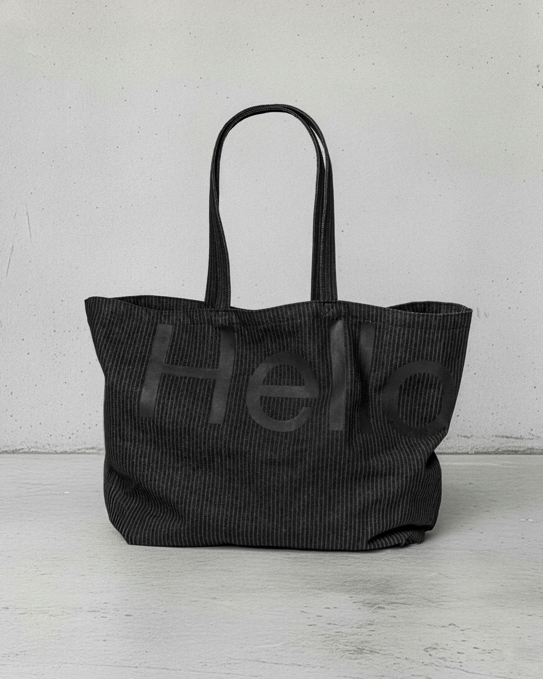 Big tote bag - Heavy stripe denim