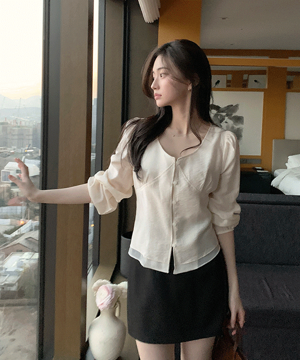 퍼빗 루미안 쉬폰 퍼프 블라우스 - 3color