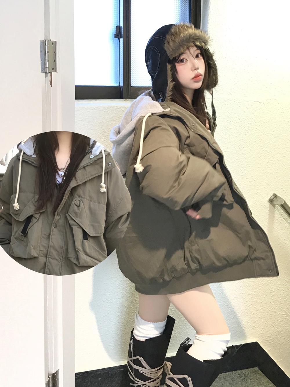 크로우 남녀공용 밀리터리 6온스 후드 야상 파카(2color)