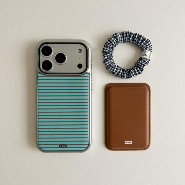 [phone case] mint choco silver epoxy