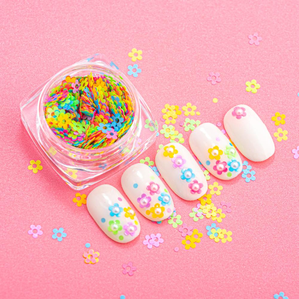 네온 플라워 글리터 클리어 젤네일아트재료