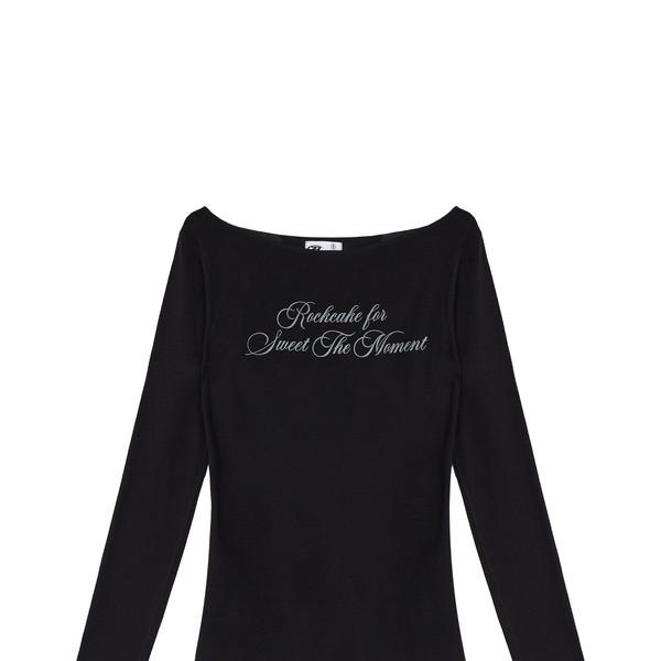 [6/4 예약배송]Cursive Mesh Top - Black