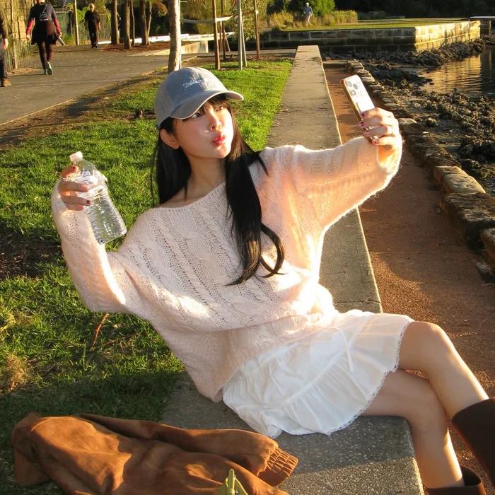 [김가을 pick]Cinnamon cable knit_baby pink