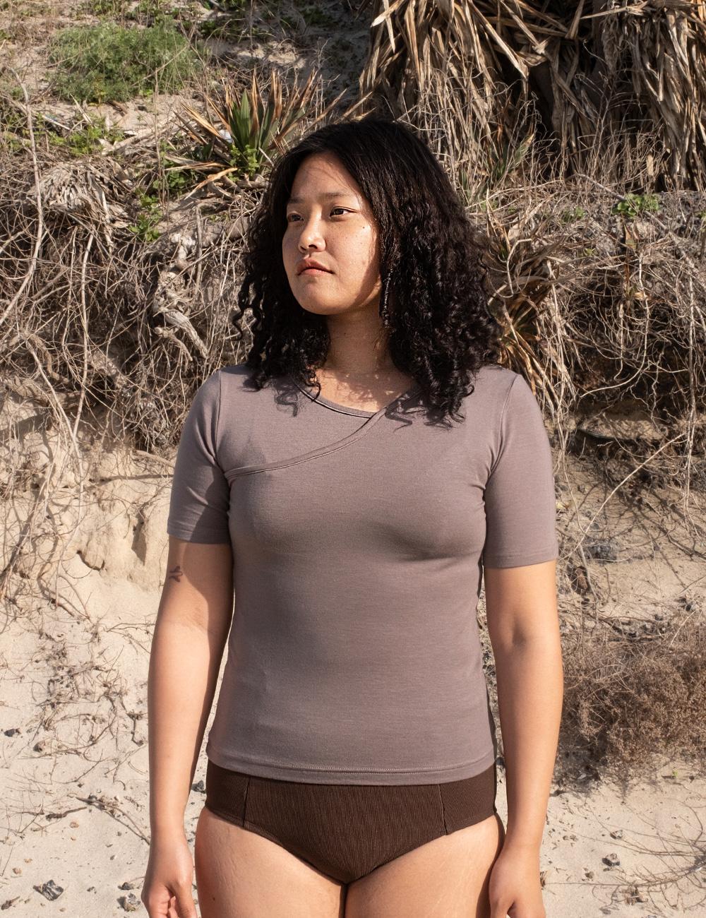 Tencel line tee / Grey