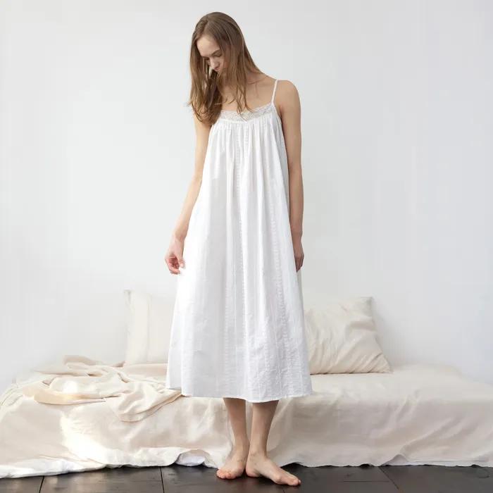 몰디 순면 여성 홈웨어 끈나시 원피스 잠옷 파자마