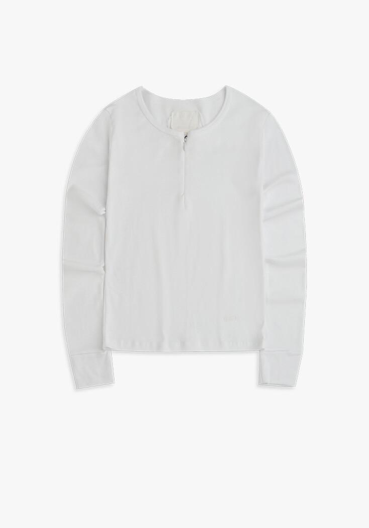 Mini zip henley longsleeve t-shirt in melange