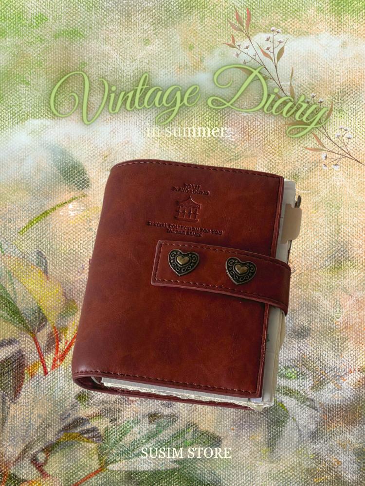 수심 Roilli Vintage Diary 빈티지 가죽 다이어리 지갑 바인더 M5 5공