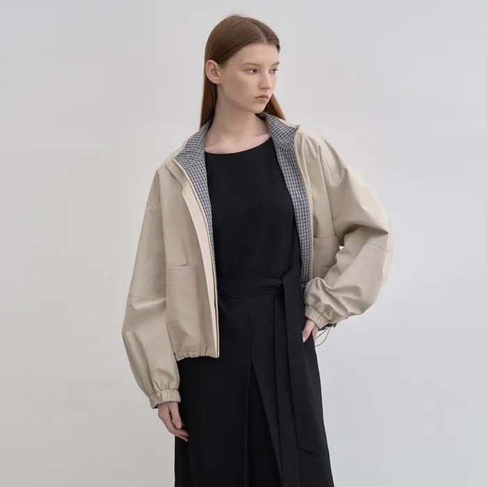 [29LIVE] Reversible blouson jumper Beige/CHK [N6SJP01]