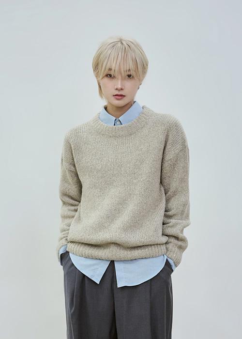 베이직 라운드 울 니트 / 3color