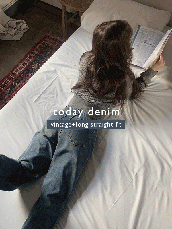 슬로우앤드 [블프특가연장🏆/무료배송] #SLOWMADE. 투데이 와이드 진청데님팬츠 (+베이직/롱ver) - 4 size