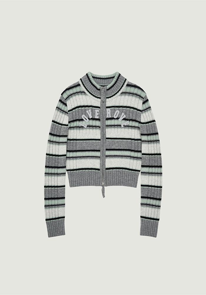 LENI STRIPE ZIP-UP