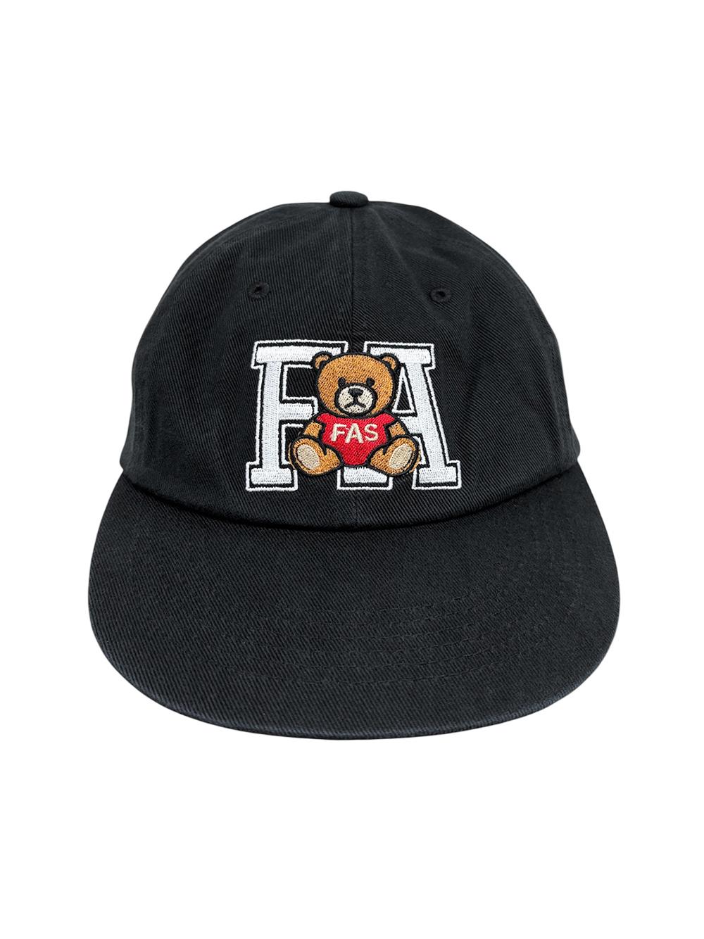 Teddy Bear Washed Cap Black