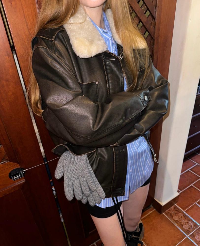 아이당일) 템팅 퀼팅레더점퍼 2color