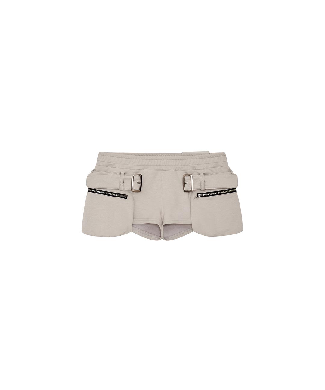Belted Pocket Shorts Gray